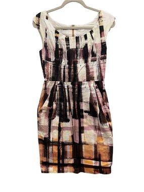Maggy London Brushstroke Cotton Sheath Dress